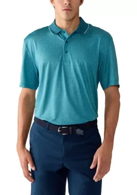 Dimensional Geo Print Short Sleeve Golf Polo Shirt