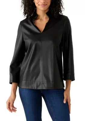 V-Neck Collar Popover Top