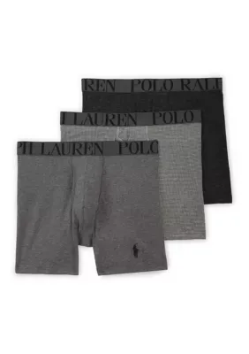 Classic Fit Stretch Boxer Briefs - 3-Pack by Polo Ralph Lauren