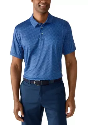 Essential Geo Print Short Sleeve Golf Polo Shirt