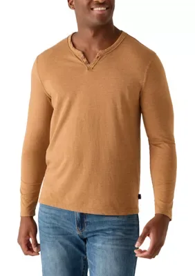 Long Sleeve Venice Burnout Notch Neck Tee by Lucky Brand