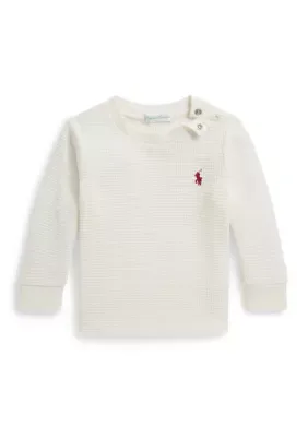 Waffle-Knit Cotton Long-Sleeve Tee by Ralph Lauren
