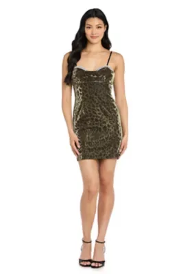 Leopard Print Mini Dress by Morgan & Co