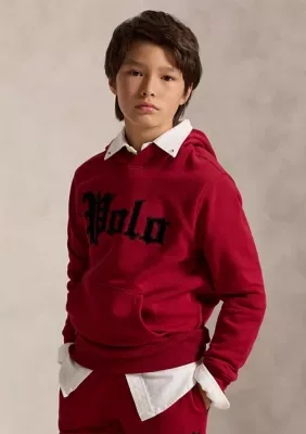 Velvet-Logo Fleece Hoodie by Ralph Lauren
