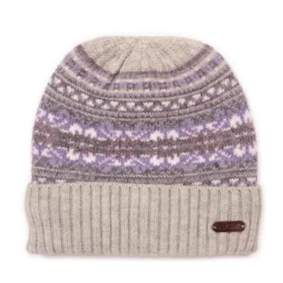 Patterned Cuff Eyelash Knit Hat by MUK LUKS