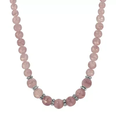 Purple & Silver Bead Necklace 16 Adj by 1928 Jewelry