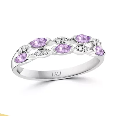 14K Gold Diamond and Gemstone Ring by Lali Jewels