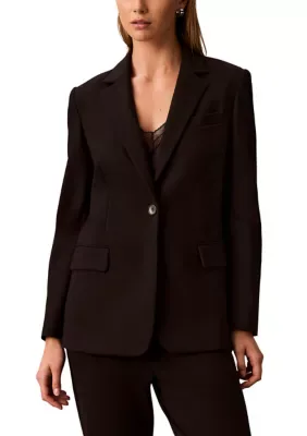 One Button Notch Collar Jacket