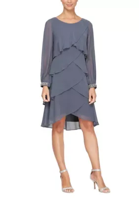 Long Sleeve Tier Dress with Cuff