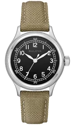 Automatic Military A11 Jimmy Khaki Nylon Strap Watch 37mm by Bulova