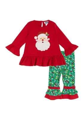 Holiday Santa Top and Leggings Set by Counting Daisies