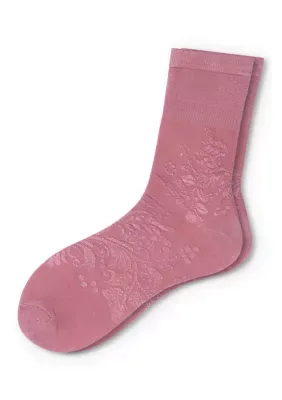 Textured Floral Crew Socks