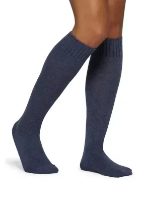 Tweed Knee Socks - Denim by HUE