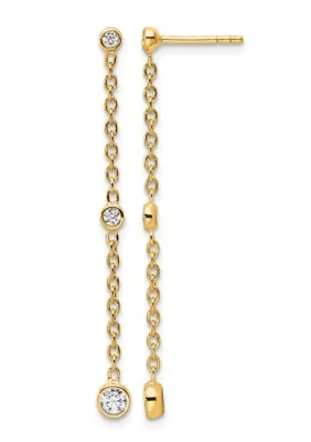 Lab Created 1/3 ct. t.w. Lab Grown Diamond VS+ F+ Graduated Dangle Earring in 14K Gold by Belk & Co