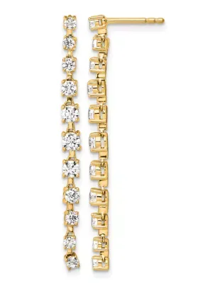Lab Created 1.28 ct. t.w. Lab Grown Diamond VS+ F+ Dangle Earrings in 14K Yellow Gold