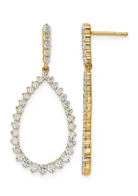 Lab Created 1.51 ct. t.w. Lab Grown Diamond VS+ F+ Dangle Earrings in 14K Gold by Belk & Co