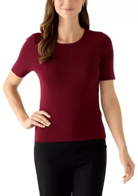 Short Sleeve Crew Neck Sweater by Tahari