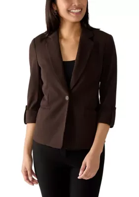 AK Anne Klein Collared Button Front Jacket by Anne Klein