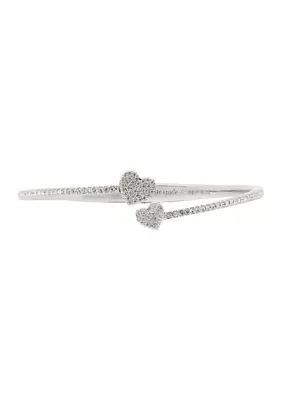 Yours Truly Pave Heart Open Hinge Cuff Bracelet by kate spade