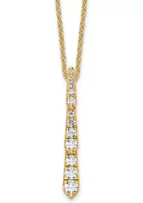 Lab Created 3/8 ct. t.w. Lab Grown Diamond VS+ F+ Vertical Slide Necklace in 14K Yellow Gold, 18 In