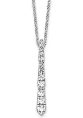 Lab Created 3/8 ct. t.w. Lab Grown Diamond VS+ F+ Vertical Slide Necklace in 14K White Gold, 18 In by Belk & Co
