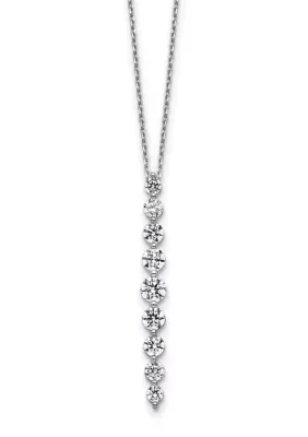 Lab Created 1 ct. t.w. Lab Grown Diamond VS+ F+ Vertical Slide Necklace in 14K White Gold, 18 In by Belk & Co