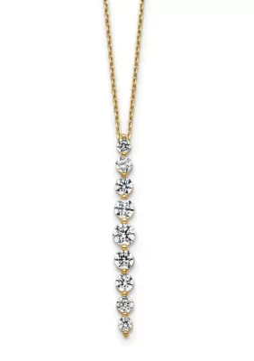 Lab Created 1 ct. t.w. Lab Grown Diamond VS+ F+ Vertical Slide Necklace in 14K Yellow Gold, 18 In by Belk & Co