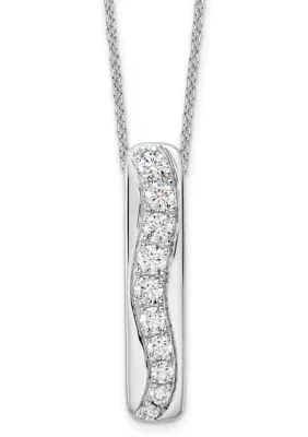 Lab Created 3/4 ct. t.w. Lab Grown Diamond VS+ F+ Bar Slide Necklace in 14K White Gold, 18 In
