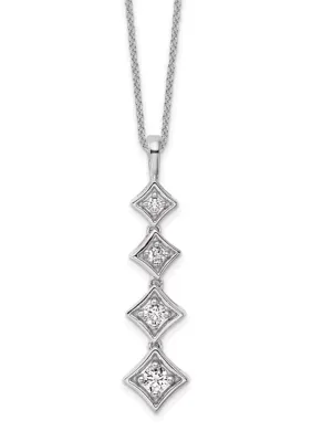 Lab Created 3/8 ct. t.w. Lab Grown Diamond VS+ F+ Pendant Necklace in 14K White Gold, 18 In by Belk & Co