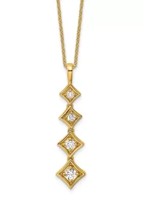 Lab Created 3/8 ct. t.w. Lab Grown Diamond VS+ F+ Pendant Necklace in 14K Yellow Gold, 18 In