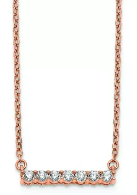 Lab Created 1/4 ct. t.w. Lab Grown Diamond VS/SI+ G+ Bar Necklace in 14K Rose Gold, 18 In by Belk & Co