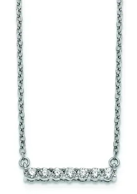 Lab Created 1/4 ct. t.w. Lab Grown Diamond VS/SI+ G+ Bar Necklace in 14K White Gold, 18 In by Belk & Co