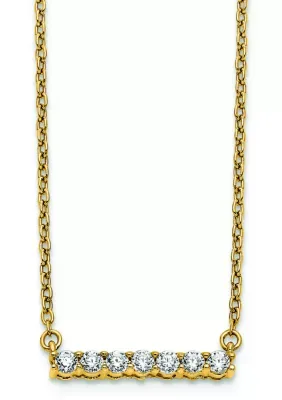 Lab Created 1/4 ct. t.w. Lab Grown Diamond VS/SI+ G+ Bar Necklace in 14K Yellow Gold, 18 In by Belk & Co