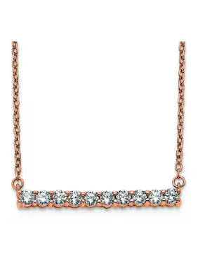 Lab Created 1/2 ct. t.w. Lab Grown Diamond VS/SI+ G+ Bar Necklace in 14K Rose Gold, 18 In by Belk & Co