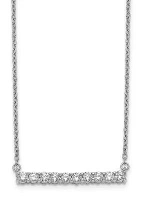 Lab Created 1/2 ct. t.w. Lab Grown Diamond VS/SI+ G+ Bar Necklace in 14K White Gold, 18 In by Belk & Co