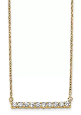 Lab Created 1/2 ct. t.w. Lab Grown Diamond VS/SI+ G+ Bar Necklace in 14K Yellow Gold, 18 In by Belk & Co