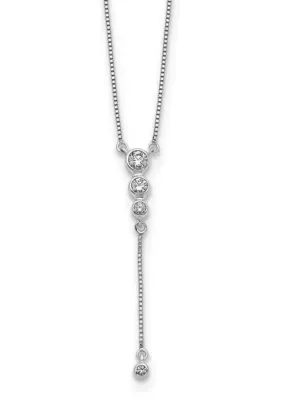 Lab Created 1/4 ct. t.w. Lab Grown Diamond VS/SI+ G+ Dangle Necklace in 14K White Gold by Belk & Co
