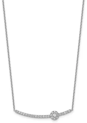 Lab Created 1/2 ct. t.w. Lab Grown Diamond VS/SI+ G+ Fashion Bar Necklace in 14K White Gold, 18 In by Belk & Co
