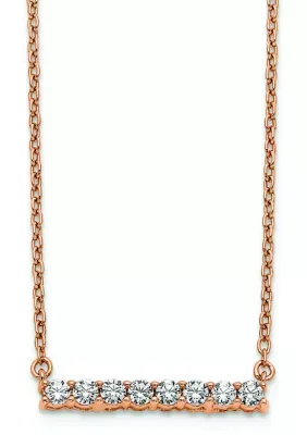 Lab Created 1/3 ct. t.w. Lab Grown Diamond VS/SI+ G+ Bar Necklace in 14K Rose Gold, 18 In by Belk & Co