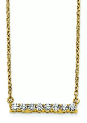 Lab Created 1/3 ct. t.w. Lab Grown Diamond VS/SI+ G+ Bar Necklace in 14K Yellow Gold, 18 In by Belk & Co