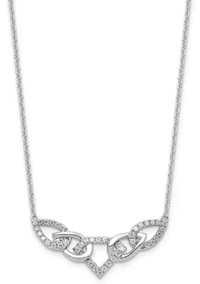 Lab Created 1/2 ct. t.w. Lab Grown Diamond VS/SI+ G+ Fashion Teardrop Necklace in 14K White Gold, 18 In by Belk & Co