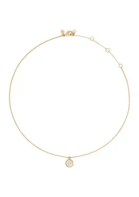 Opulence Octagon Stone Pendant Necklace, 16 In