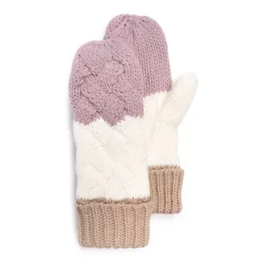 Colorblock Acrylic Knit Mittens by MUK LUKS