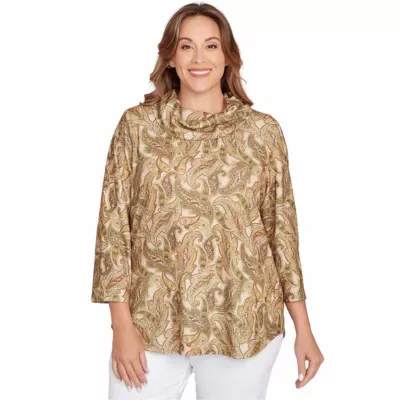Printed Hatchi Cowl Neck Top by Hearts of Palm