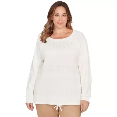 Solid Texture Stripe Blouson Pullover by Hearts of Palm