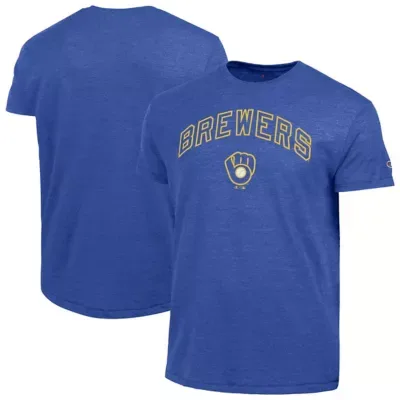 MLB Milwaukee Brewers Cooperstown Wordmark Lockup Tri-Blend T-Shirt by Champion