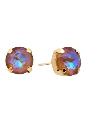 Plated Multicolor Cubic Zirconia Round Stud Earrings by Belk Silverworks