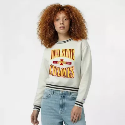NCAA Iowa State Cyclones Yarn Dye Rib Reverse Weave Crew Sweatshirt by Champion
