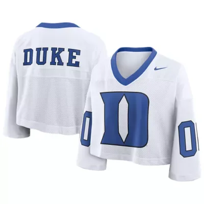NCAA Duke Blue Devils Oversized Logo Cropped Fashion Jersey by Nike
