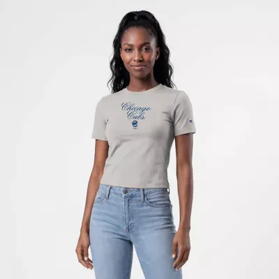 MLB Chicago Cubs Soft-Touch Fitted Cropped T-Shirt by Champion